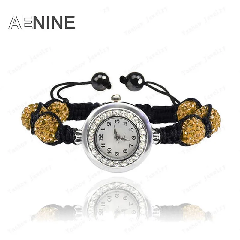 Модный aenine часы ювелирные изделия 10 мм AB шарики Clay Disco круглые хрустальные бусины браслеты часы браслеты ювелирные изделия для женщин смешанные цвета SHBR11