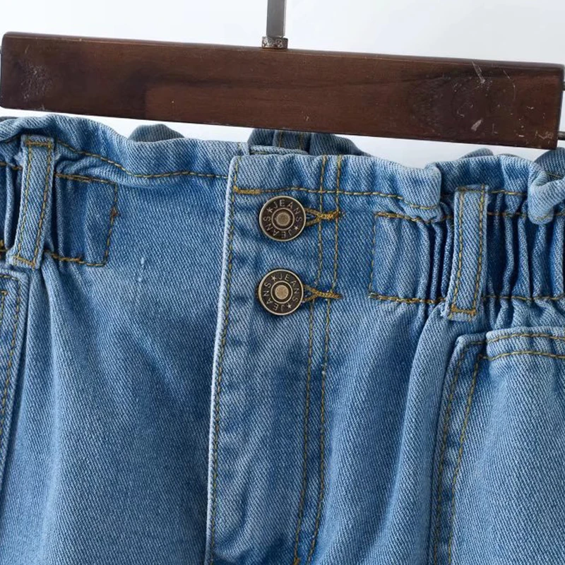 GOPLUS Летние повседневные женские джинсовые шорты в стиле ретро, эластичные шорты с высокой талией размера плюс, синие джинсовые шорты с карманами, женские шорты