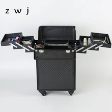 Сумки на колёсиках Spinner профессиональные чемодан с алюминиевой рамкой Дорожные сумки Косметическая Чемодан
