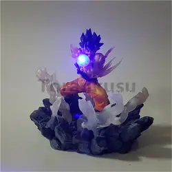 Dragon Ball Z Сон Гоку Супер Саян фигурку kaiouken DIY LED сцена Аниме Драконий жемчуг Z DBZ Сон Гоку коллекция Модель игрушки