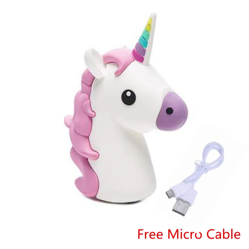 2600mah Unicorn power bank Cute Portable Emoji Power Bank Charger Cartoon USB Battery Bateria For Iphone 4 5 6 Xiaomi Sony LG