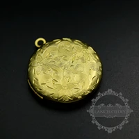 27 мм розовое золото, сырая латунь, золото, бронза, старина серебро латунь цветок выгравированы круглый кулон с фото Шарм 1111074 - Окраска металла: Raw Brass