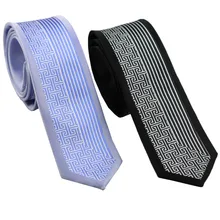 Coachella галстук в полоску средней длины с геометрическим рисунком контрастный дизайн шейный платок, тонкий галстук 6 см серебристый, черный и светло-голубого цвета