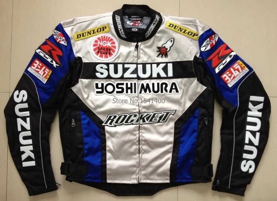 Suzuki icono Nuevo Diseño Negro Cuero Racing Abrigo Chaqueta de cuero de motociclista 