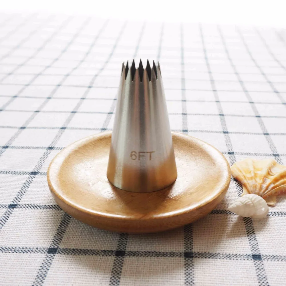 

#6FT Large Size Open Star Piping Nozzle Cake Decorating Pastry Icing Tips Bakeware Kitchen Cookies Tools Stainless Steel