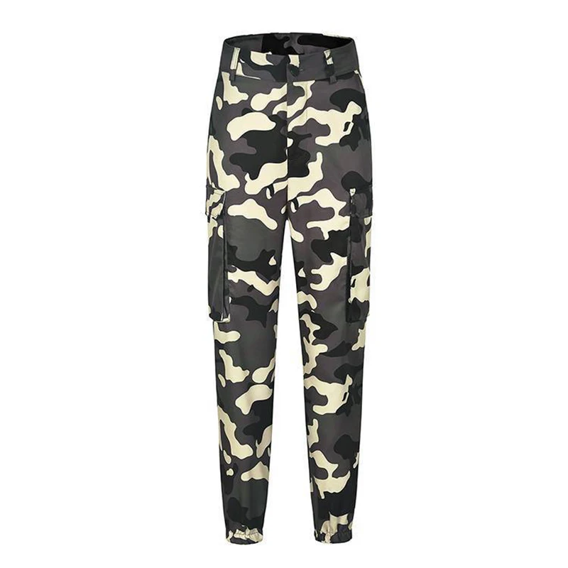 Women's Ladies Summer Spring Camo Cargo Pants Woman High Waist Long Trousers Women Casual Military Army Camouflage Pencil Pants