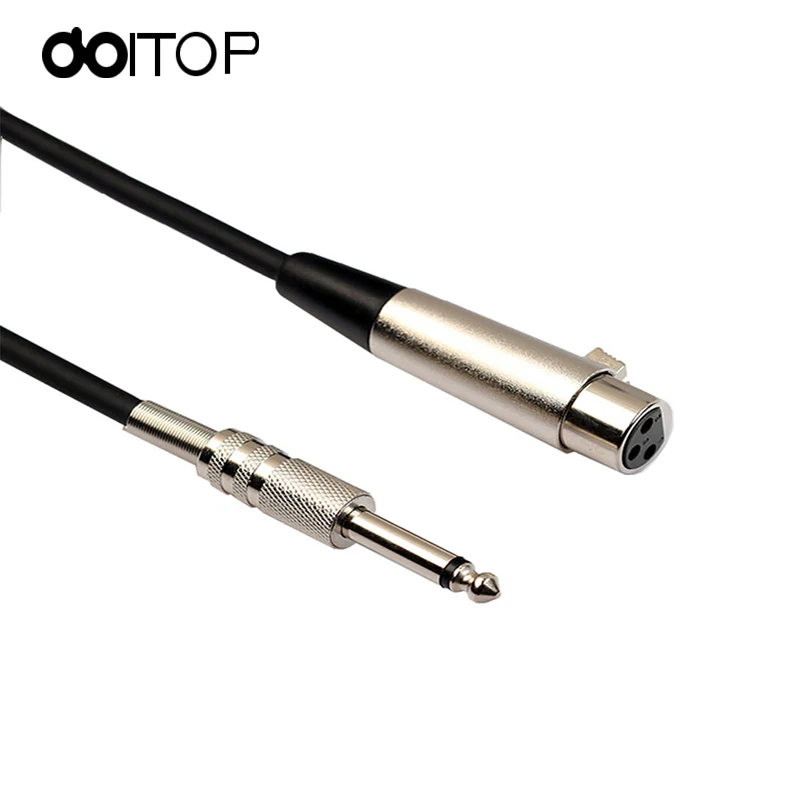 DOITOP для микрофона Mic XLR 3 Pin Female to 1/4 &quotмоно штекер микрофонный кабель 1 8 м/5 м/10 м
