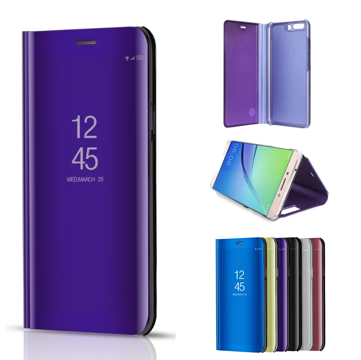 Роскошный прозрачный зеркальный флип-чехол Hxairt для Samsung Note 8 S8 S7 S9 plus edge |
