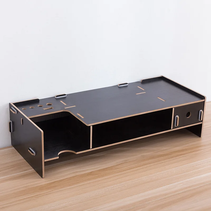  Multi-Function Desktop Monitor Stand Computer Screen Riser Wood Shelf Plinth Strong Laptop Stand De