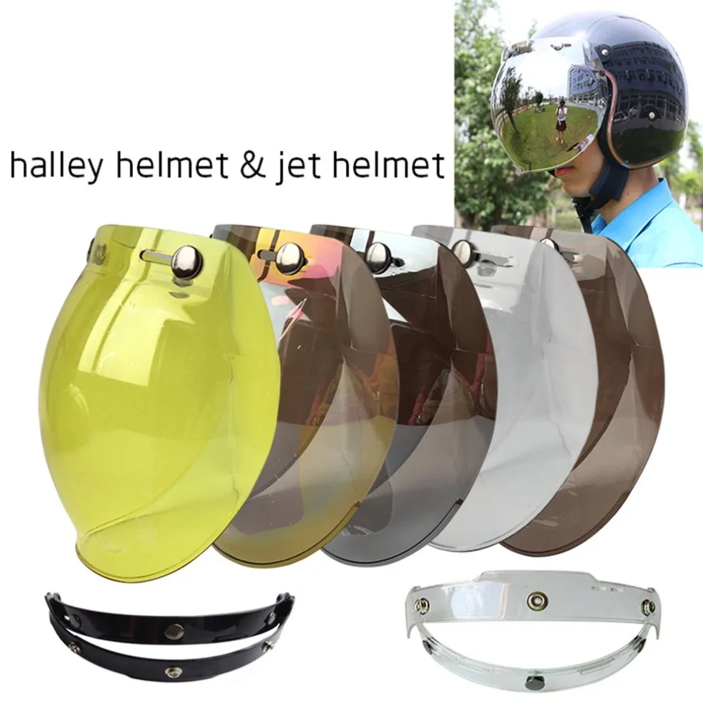 

Motorcycle Windshield Helmet Vintage Style Helmets 3 Snaps Jet Helmet For Helmet Bubble Visor UV 400 Protections