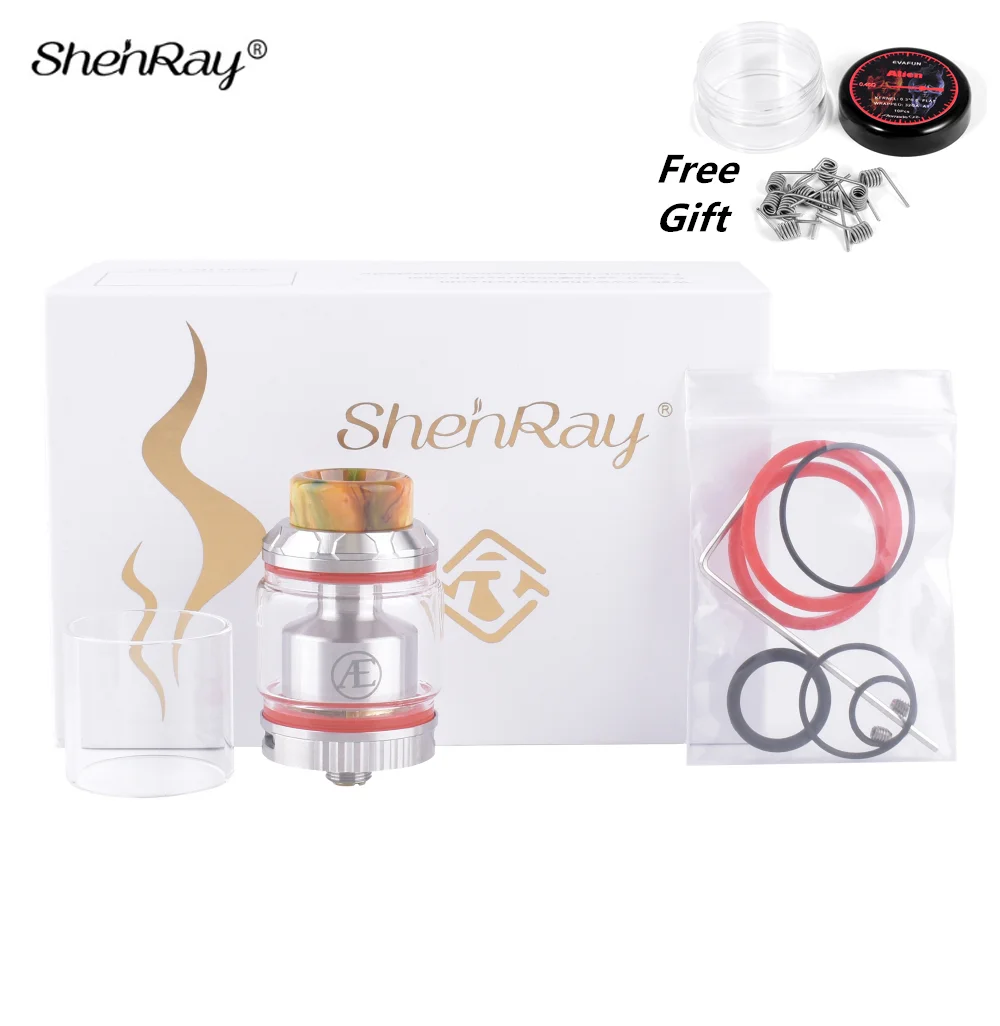 

ShenRay Art Elite RTA Electronic Cigarette 2.5/3.5ml 25.5mm Mech Atomizer Tank with Bulb Glass for Vape Box Mods Vaporizer Kit