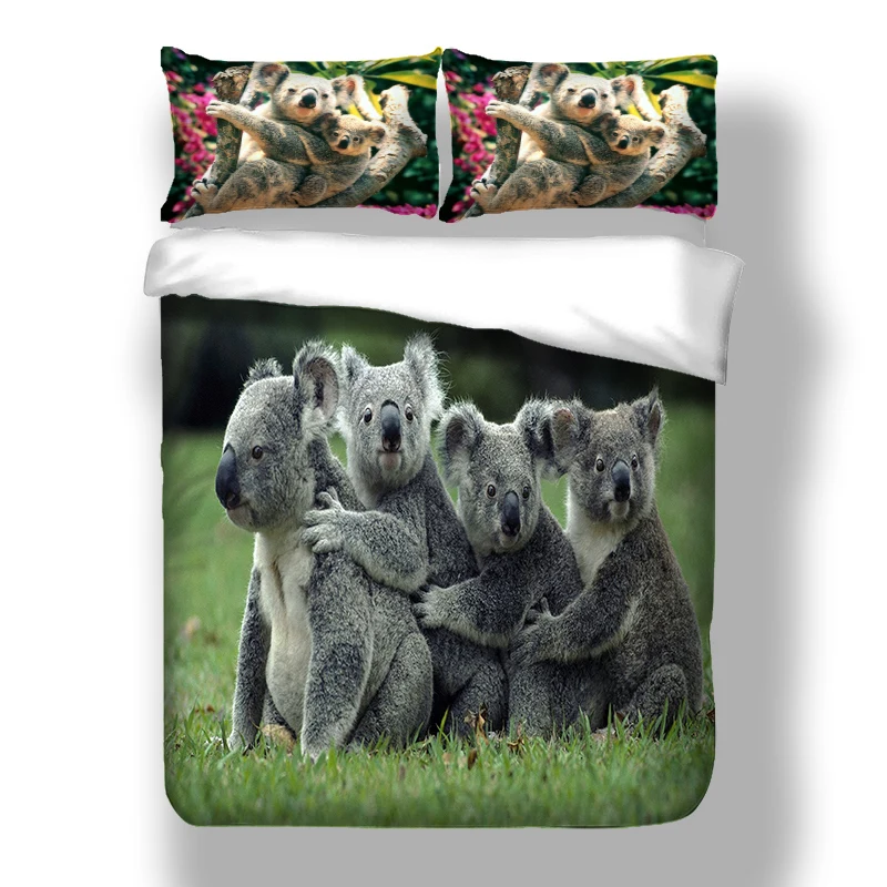 Австралийская коала медведь постельные принадлежности набор животных пододеяльник набор Твин Полный queen King Размер 3 шт. постельные принадлежности