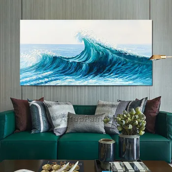 

Palette Knife seascape painting acrylic Canvas painting Abstract art Wall art Pictures for living room home decor cuadros decor