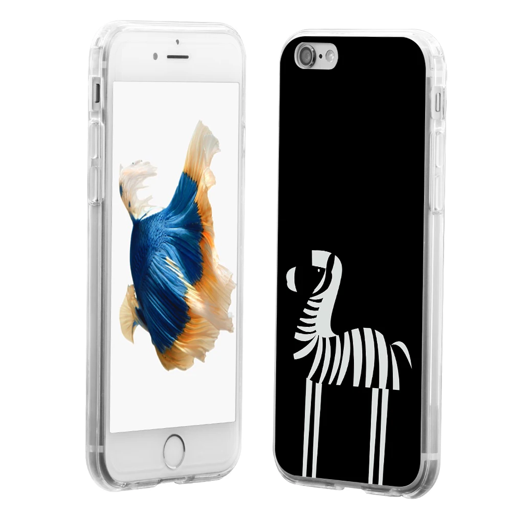 Black White Zebra Phone Case Cover for iPhone 8 8 Plus X for Samsung