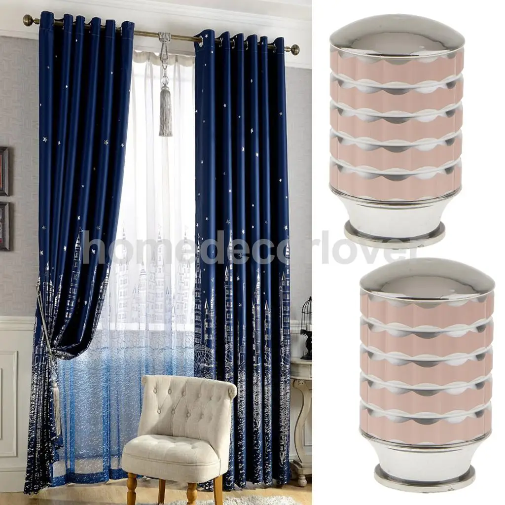 2Pcs Decorative Elegant Design Window Curtain Rod Ends Drapery Rail Pole Heads Caps Fit 25/28mm Inner Diameter Rods 