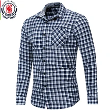 Fredd Marshall осень Новая повседневная мужская клетчатая рубашка с длинными рукавами хлопковое Повседневное платье на пуговицах рубашки мужская брендовая одежда 170