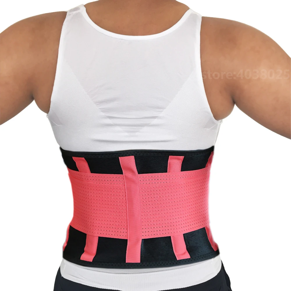 Pink Fitness Belt for Back Pain Posture Corrector Brace Lumbar