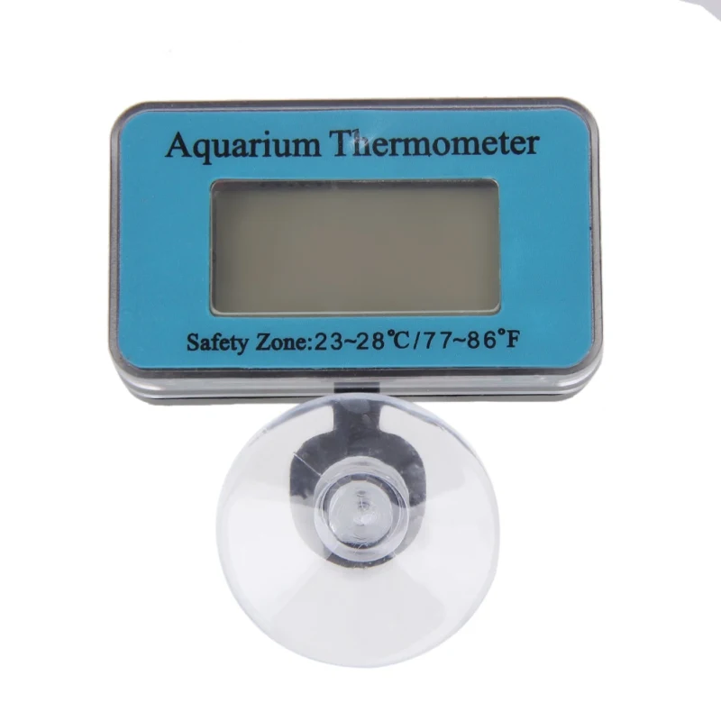 waterproof simple small Submersible Aquarium LCD Digital Thermometer Fish Tank Water powered by