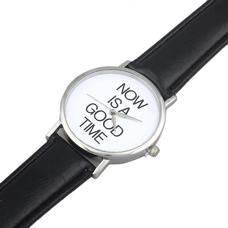 Women's watches casual watches NOW IS A GOOD TIME Womens Leather Band Analog Quartz Dial Wrist Watch clock Reloj mujer M06 (5)