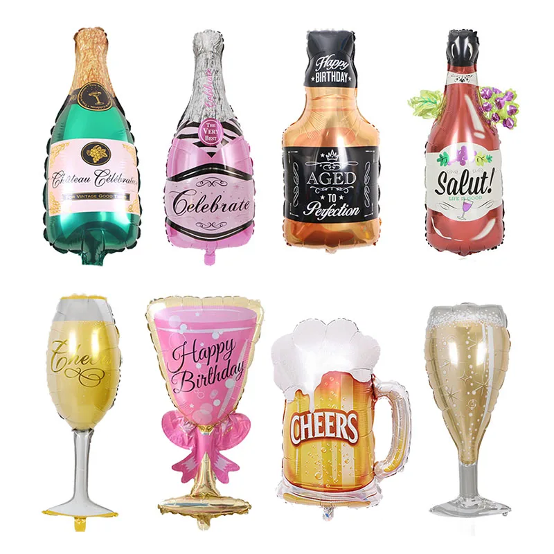 1 шт. большая чашка для шампанского, пивная бутылка, фольгированные шары, принцесса, душ для ребенка, детский подарок на день рождения, пиво, декор для свадебной вечеринки
