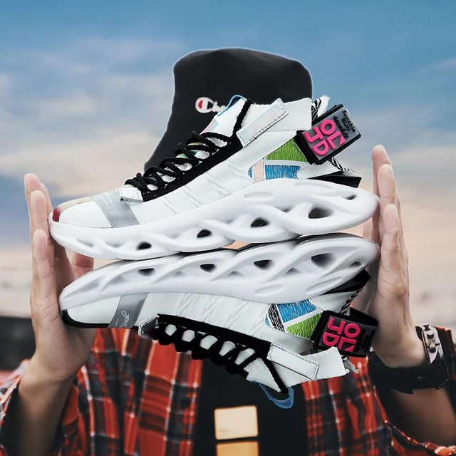 US $27.00 2019 new Men Running Shoes Shock Absorption Cushion Breathable Lightweight Comfortable Footwear Out