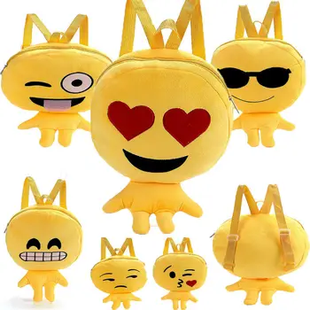 

ISKYBOB 2017 Hot Cute Kid Expression Plush Toys Bags Yellow Girls Boy Children's Backpack