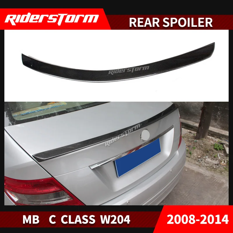 Для Mercedes W204 карбоновый спойлер C класса W204 углеродного волокна C200 спойлер AM-G Style задний багажник крыла 2008-2014