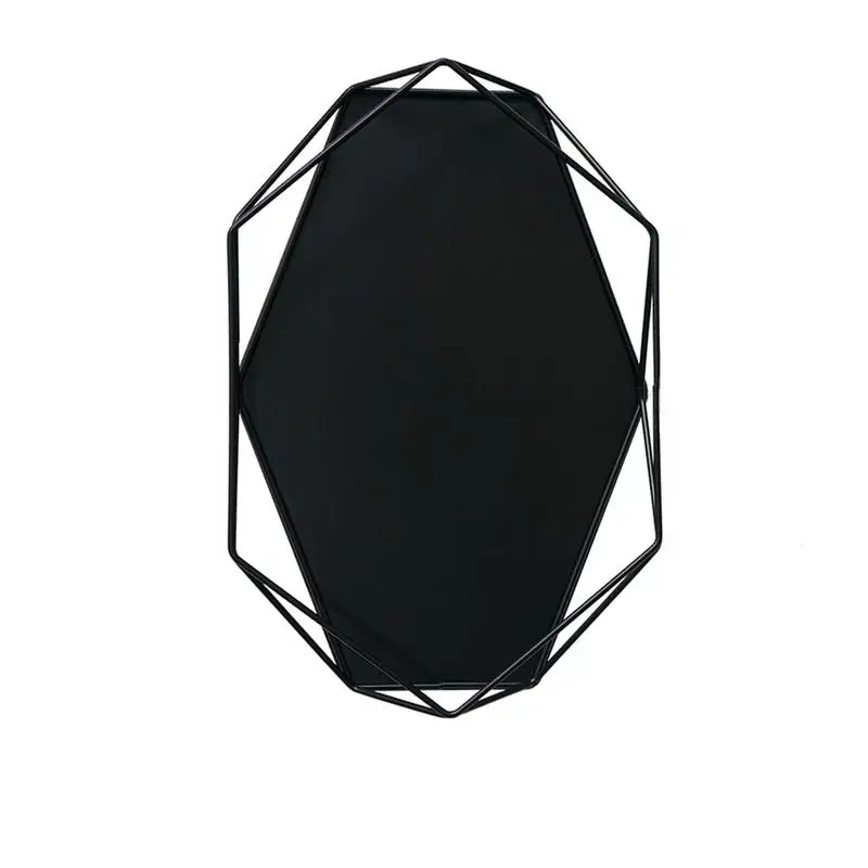 Nordic украшения дома лоток геометрические ювелирные изделия лоток для хранения металлическая подставка Desktop орнамент дома Организатор - Цвет: Black