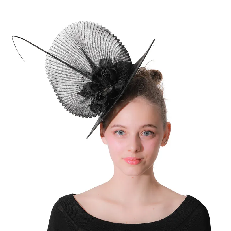 Черная Шляпа Дерби Kentucky millinery Вуалетка для женщин свадебная чайная Коктейльная