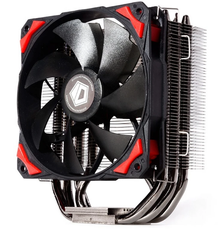 

ID-COOLING SE-204K Multi-platform side-blowing CPU cooler Nickel-plated black four heat pipe 12cm