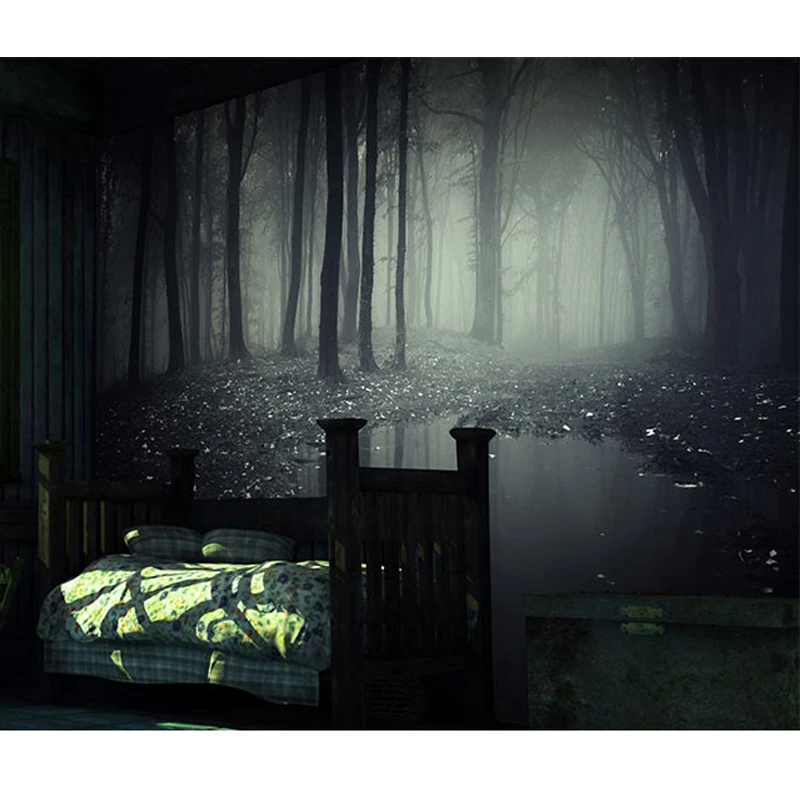 Beibehang 3d Stereoscopic Mysterious Forest Wallpaper Room Escape Haunted  House Horror Background Bar Decorative Large Mural - Wallpapers - AliExpress
