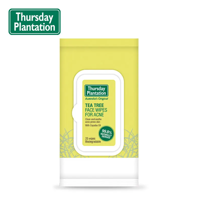 Thursday Plantation Tea Tree Face biodegradable Wipes for Acne, makeup