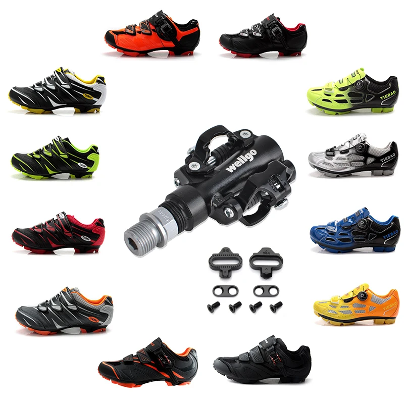 TIEBAO sapatilha ciclismo mtb ciclismo zapatos SPD pedales auto-bloqueo transpirable bicicleta de montaña zapatos atléticos bicicleta