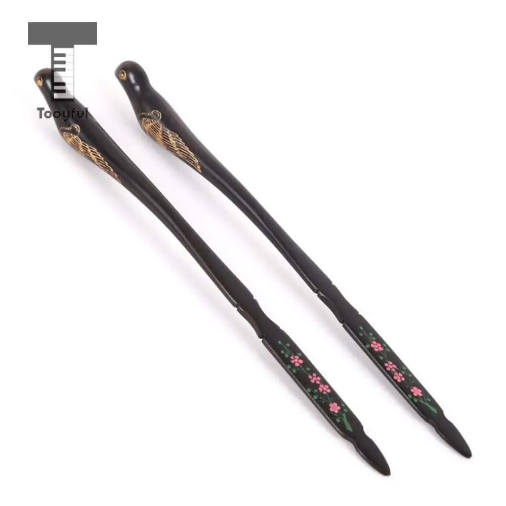 Tooyful Exquisite 1 Pair Ebony Dulcimer Hammer Mallets Sticks with 1x Storage Case Box Musical Instrument Parts