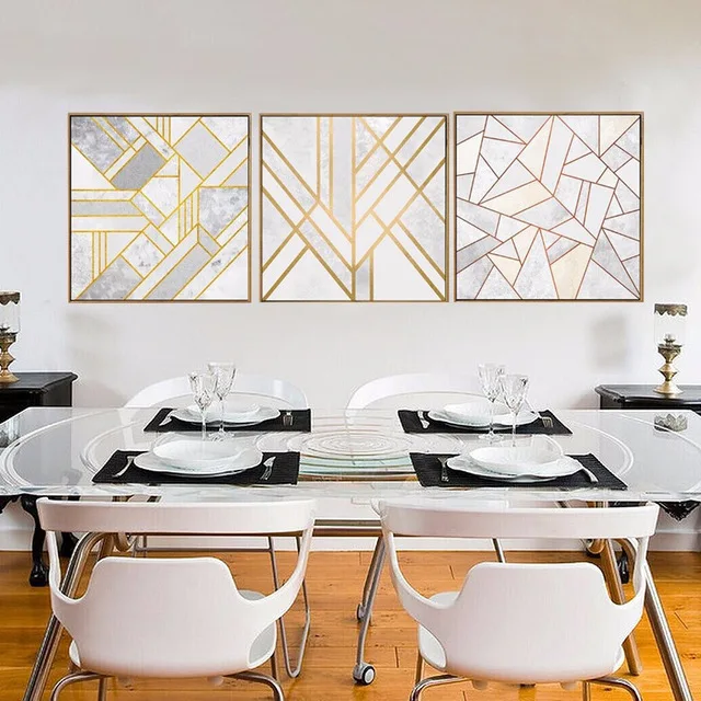 

Nordic Modern Painting Canvas Wall Art Electronics Abstract Gold Pictures Backdrop Sitting Room Corridor Home Decor