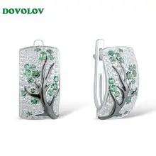 Dovolov Новая мода Лучшие друзья u-образные серьги-гвоздики для женщин 2 цвета кубический циркон цветы серьги в виде дерева для девочек D3