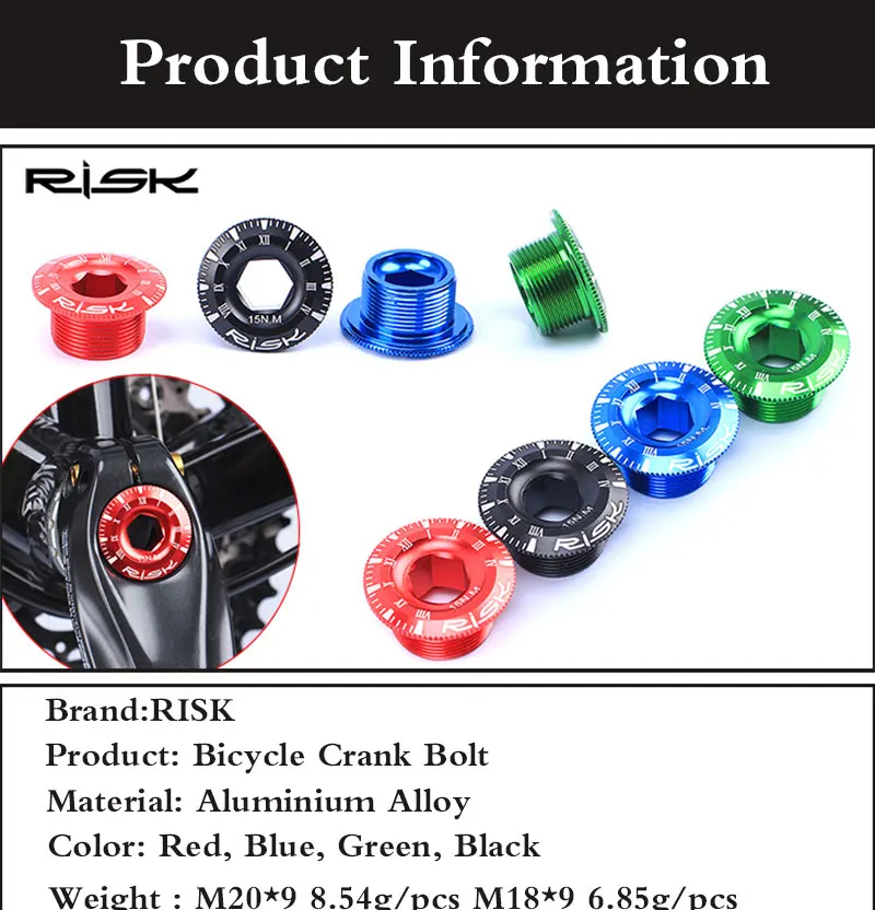 M18//M20 Hex Head Crank Arm Bolts Bicycle Axle Bolt Screw Bicycle Crank Cover Screw for M590 M596 M661 SLX XT XTR DONGKER Bicycle Crank Arm Bolt