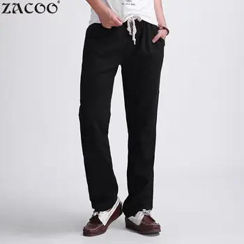 

Zacoo 2017 New Hip-Hop Men Large Size XL-5XL Linen Casual Pants Loose Trousers for Fat People Christmas Gift