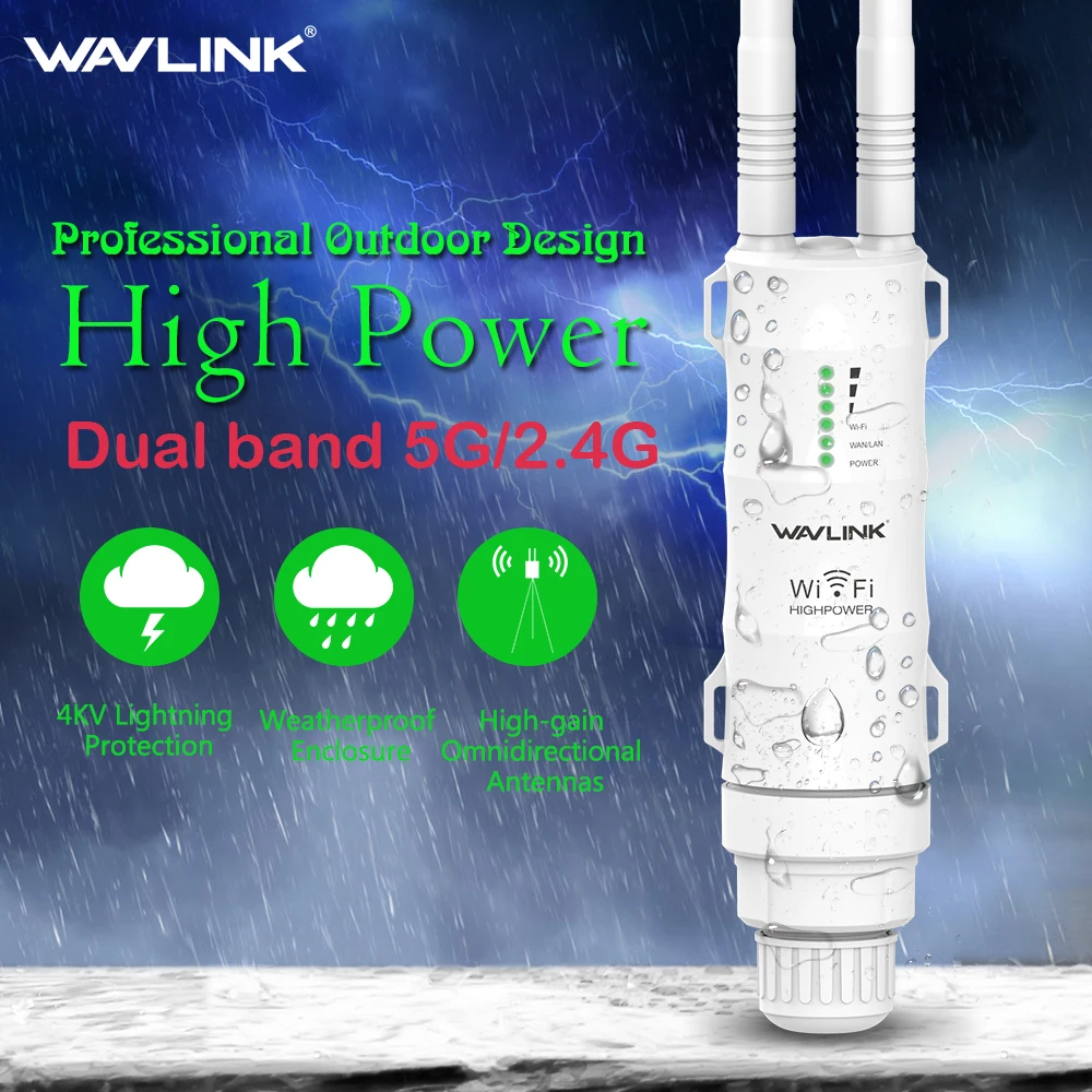 NEW AC600 High Power Outdoor Weatherproof 30dbm Wireless Wifi Router/AP Repeater 2.4G/5G 1000mW 15KV Outer Detachable Antenna EU NEW AC600 High Power Outdoor Weatherproof 30dbm Wireless Wifi Router/AP Repeater 2.4G/5G 1000mW 15KV Outer Detachable Antenna EU