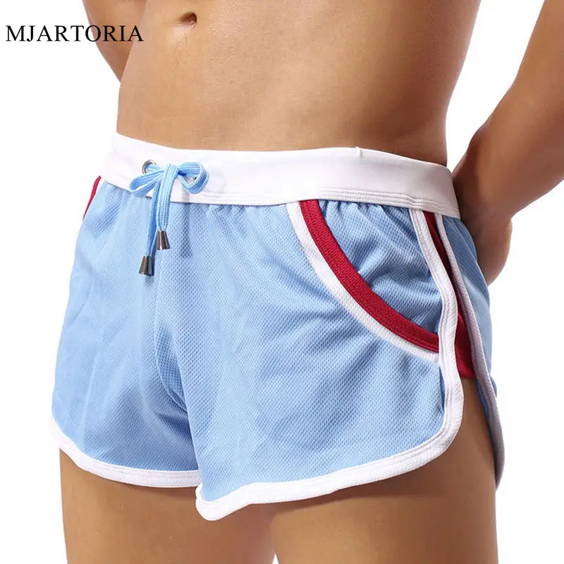 

MJARTORIA Mens 2019 Casual Torridity triped Breathable Elastic Waist Man Shorts sports Patchwork Shorts Sweatpants