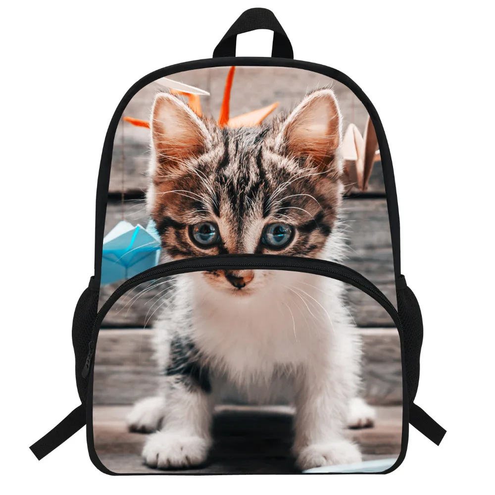 16 inch Animal Printing Bag Cat Backpack For Kids Boys Girls School