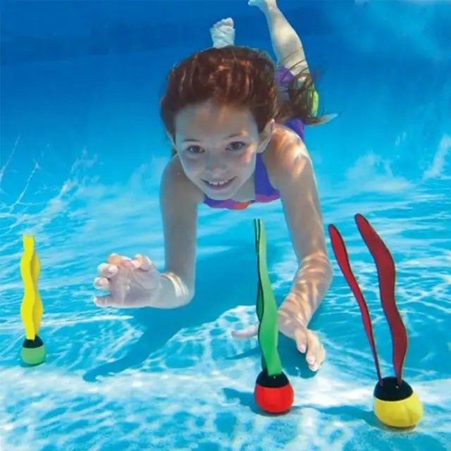 New Hot 3Pcs Simulation Seaweeds Kids Swimming Pool Outdoor Sport Diving Grab Stick Sea Plant Child Accessory Summer Bathtub