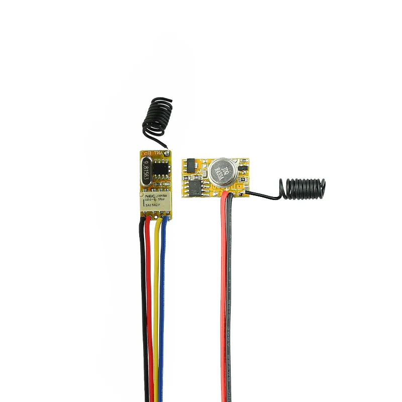 

Power ON Transmitting Transmitter DC3.7V 5V 12V Mini Relay Receiver NO NC COM Learning Momentary Toggle TX RX PCB Lighting 50PCS