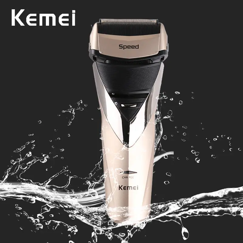 

Kemei Rechargeable Electric Shaver for Men Floating Triple Blade Head Men Face Care Wet Dry Use Waterproof Shaving Machine