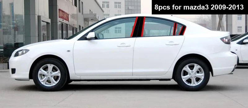 8 шт. для mazda 3 2009 2013 оконная отделка Центральная колонна декоративная наклейка