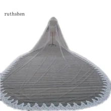 Ruthshen настоящий Королевский соборный Длина Свадебные вуали 3 м* 6 м Кружева Аппликации один слой Длинные свадебные платья Аксессуары свадебная вуаль