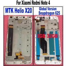 NOTE 4 4X Snapdragon 625/MTK Helio X20 ЖК-дисплей кодирующий преобразователь сенсорного экрана в сборе сенсор+ рамка для Xiaomi Redmi Note 4X