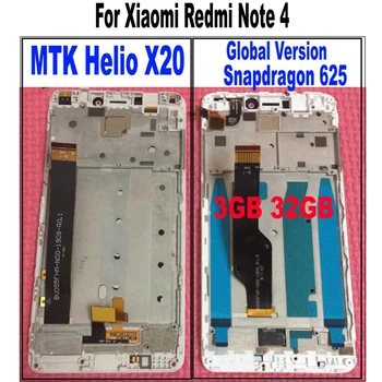 

NOTE 4 4X Snapdragon 625 / MTK Helio X20 LCD Display Touch Screen Digitizer Assembly Sensor + frame For Xiaomi Redmi Note 4X