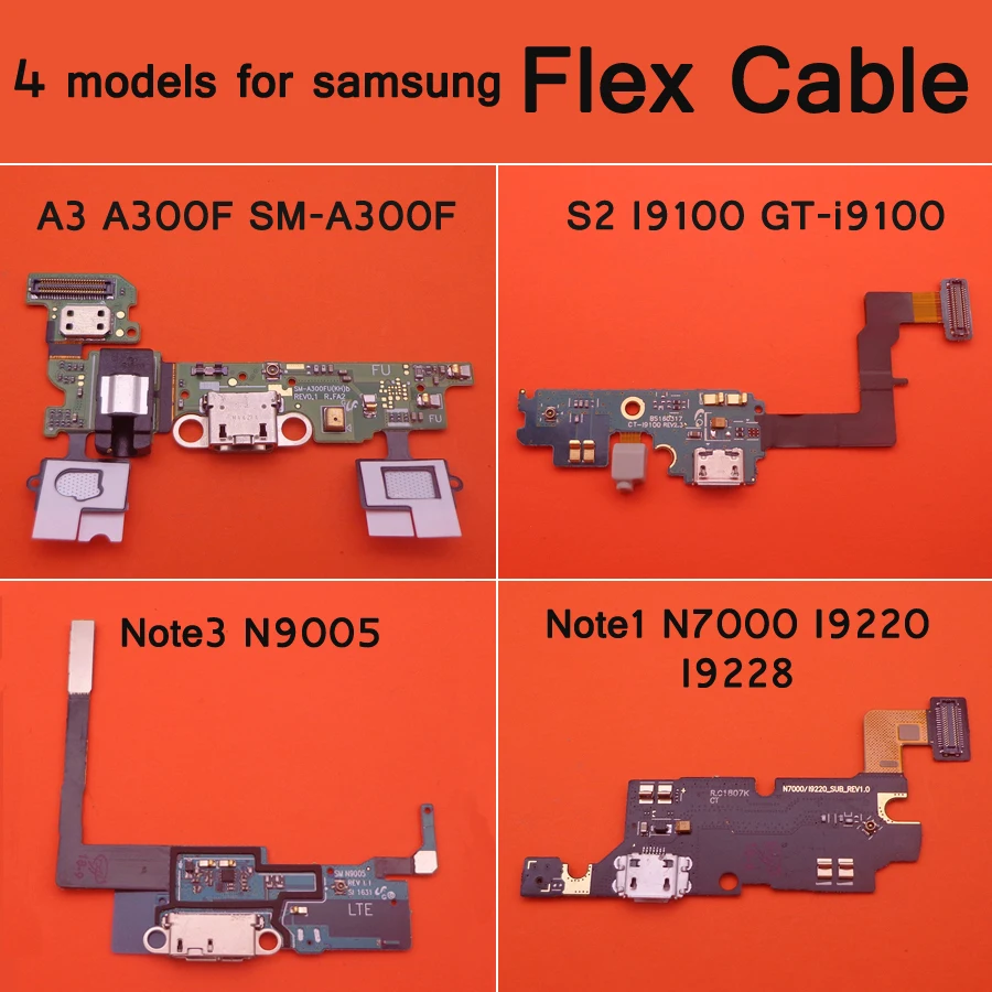 1 шт. гибкий кабель зарядного устройства для SAMSUNG Galaxy S2 I9100 GT i9100 A3 A300F SM Note3 N9005 Note1 N7000 I9220 I9228 зарядная