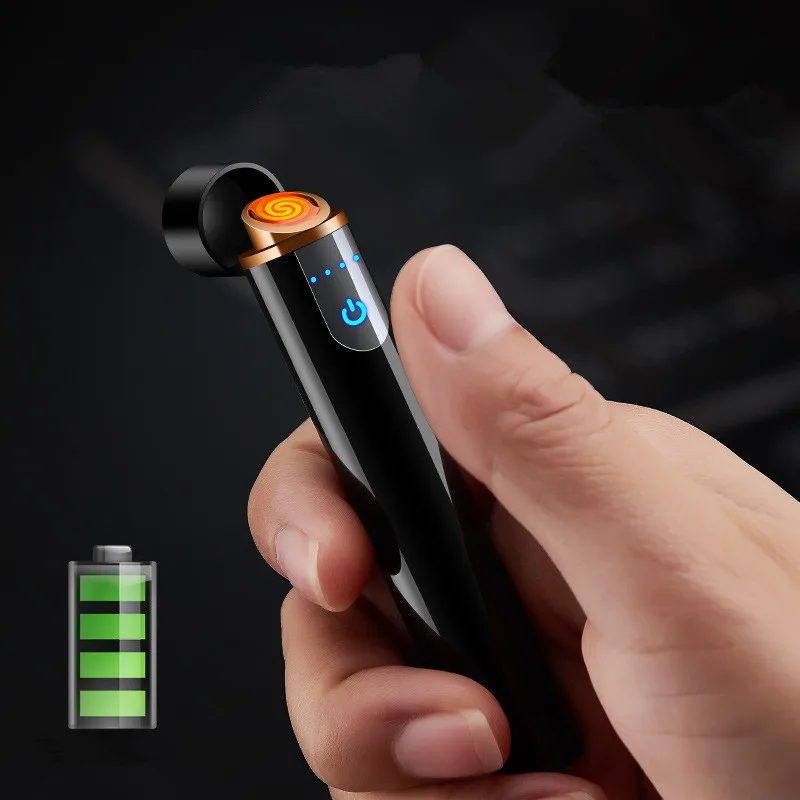  New plasma Double Arc Windproof Electronic USB Recharge Lighter Cigarette Smoking Electric metal Li